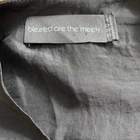 Bless'ed Are The Meek Pilot Shirt Dress in Black - Picture 11 of 12